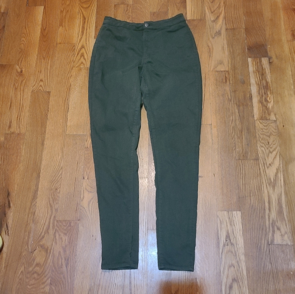 Fashion Nova Green Slim Fit High-Rise Skinny Jeans